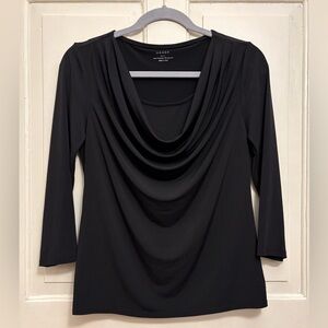Grace Cowl Neck Draped 3/4 Sleeve Top, size S